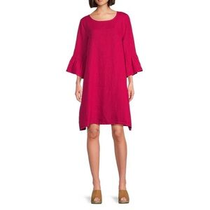 Bryn Walker Size XXS Phryne Light Linen 3/4 Ruffled Bell Sleeve Shift Dress
